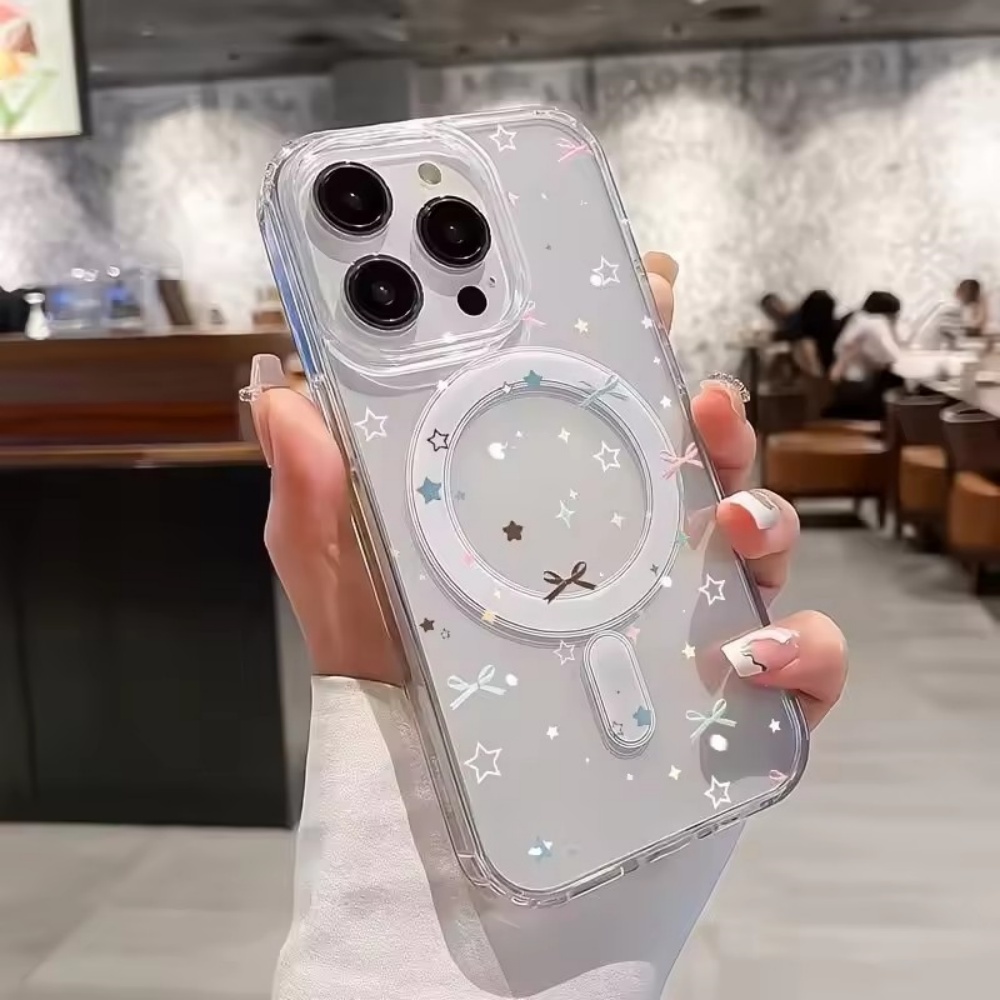 Phone Cases Store - Star Bow Print Clear Phone Case