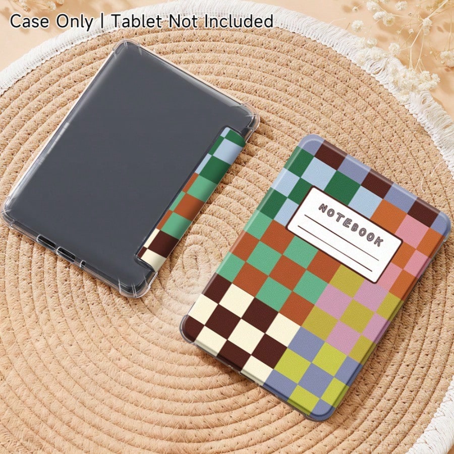 Transparent Thin Case - Multi Colored Grid Notebook Pattern Ultra-thin