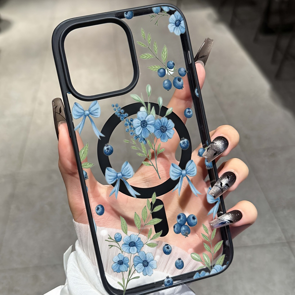Phone Cases Store - Blueberry Floral Clear Case For iPhone
