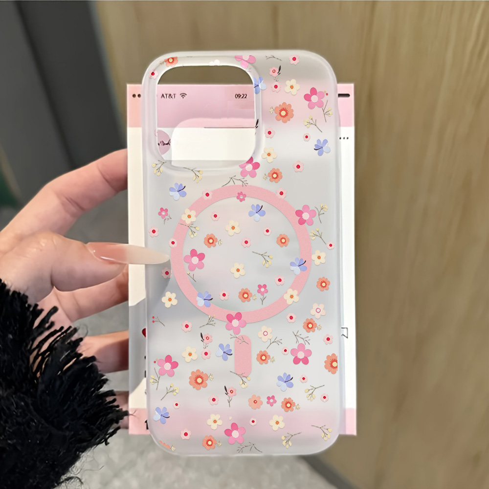 Phone Cases With Camera Cover - Flower Clear For Magsafe Phone Case