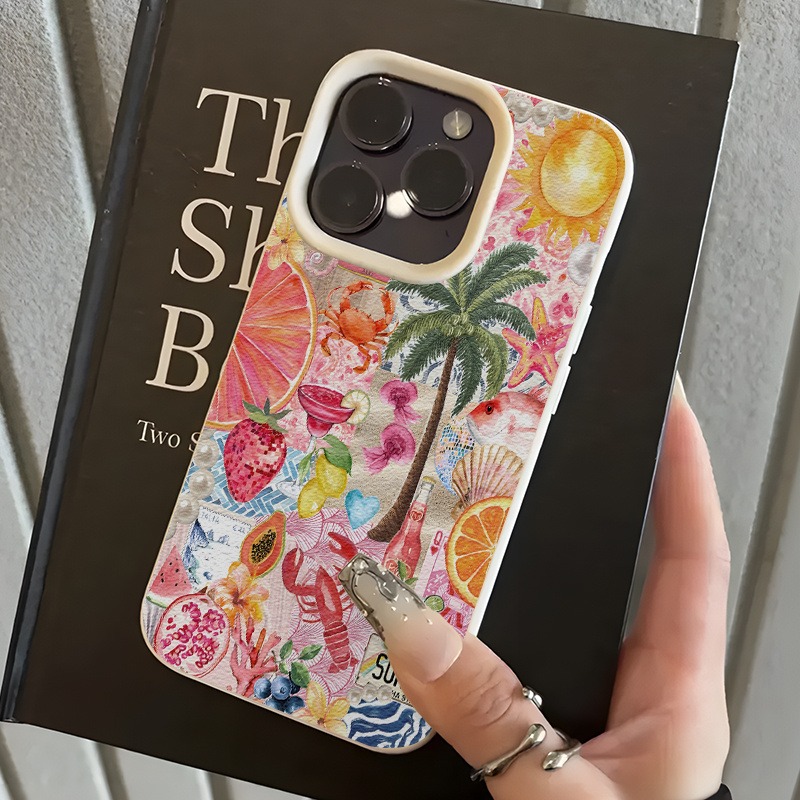 Phone Cases Dior - Summer Beach Party Collage Pattern Lychee