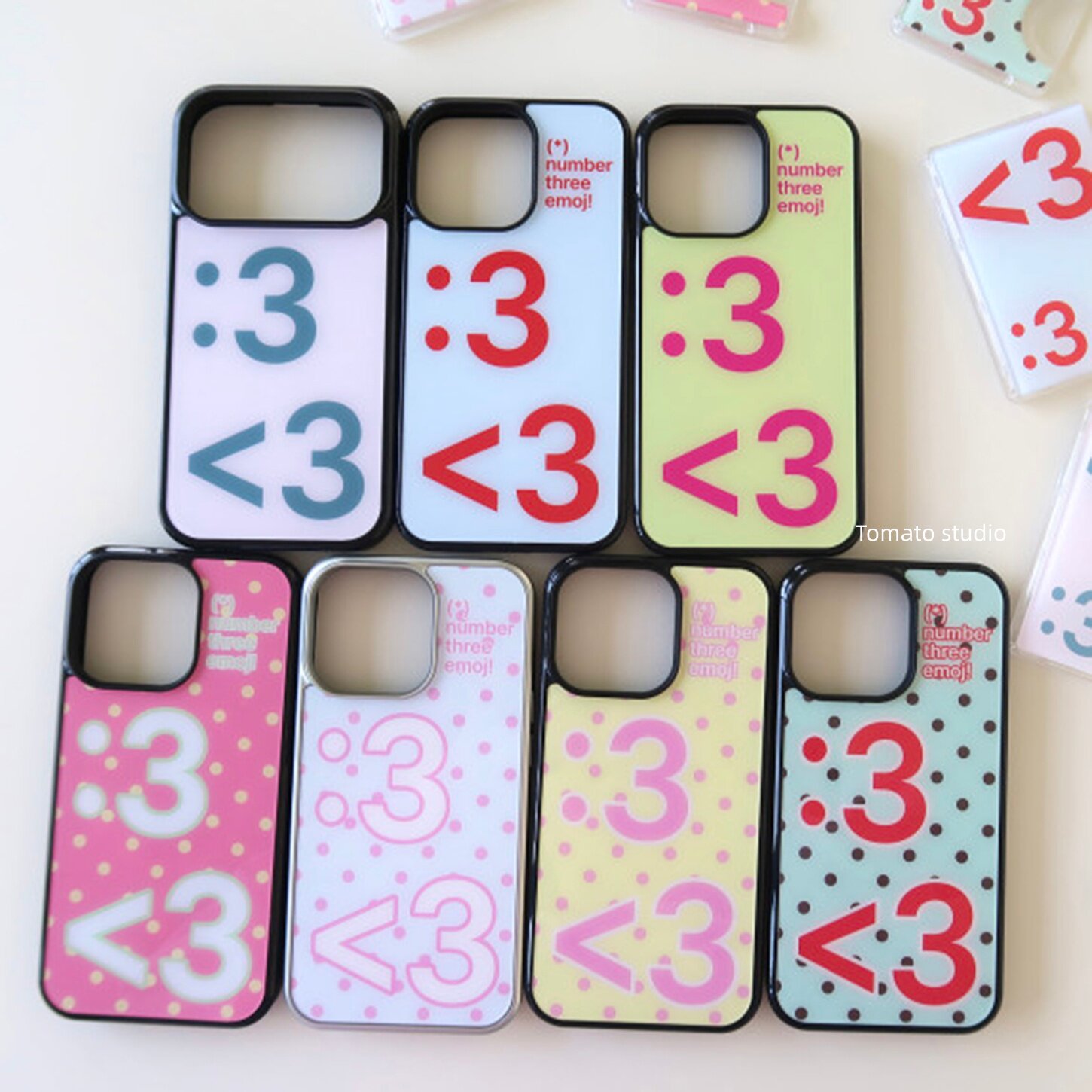 Phone Cases Korean - Korean Ins Digital Symbol Polka Dots