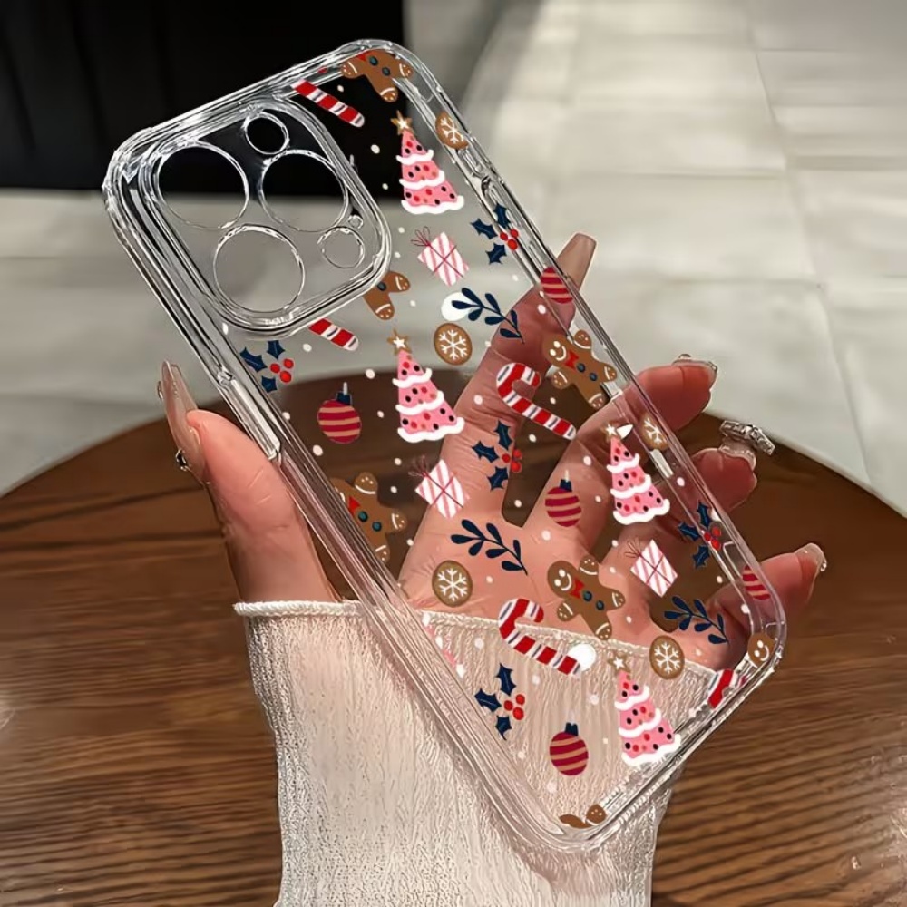 Phone Cases Drop Proof - Christmas Themed Transparent Phone Case For