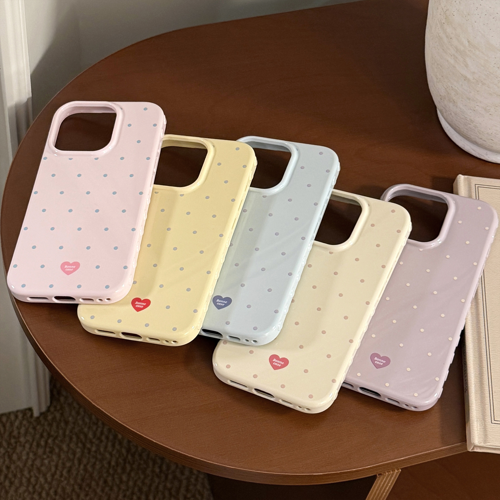 Korean Full Screen Candy Color - đánh giá và giá Phone Cases Polka Dot