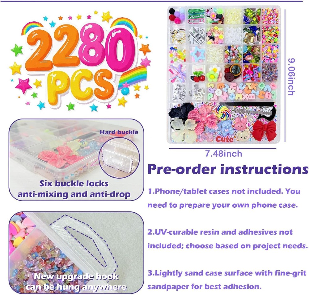 2280Pcs Junk Case Charms Kit,  - đánh giá và giá Phone Cases Junk