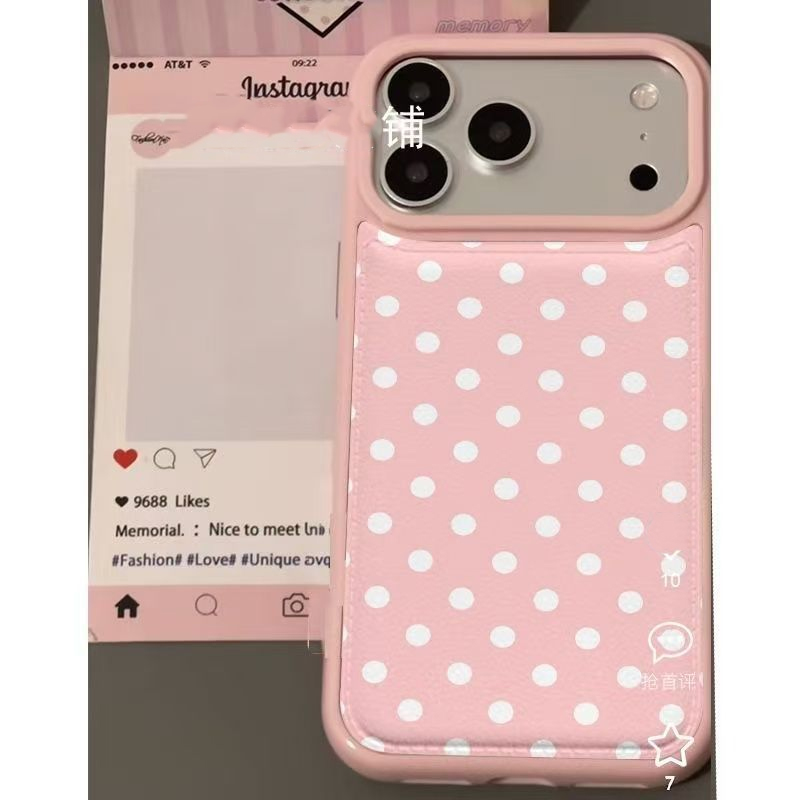 Ins Korean Trendy Cute Pink Po - đánh giá và giá Phone Cases Polka Dot