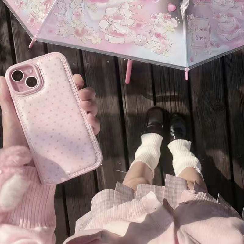 Ins Korean Trendy Cute Pink Po - đánh giá và giá Phone Cases Polka Dot