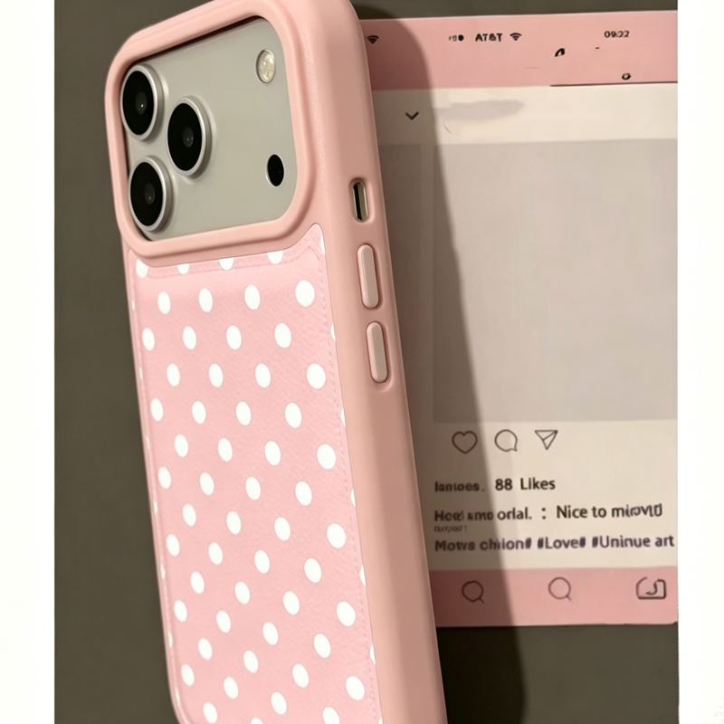 Ins Korean Trendy Cute Pink Po - đánh giá và giá Phone Cases Polka Dot