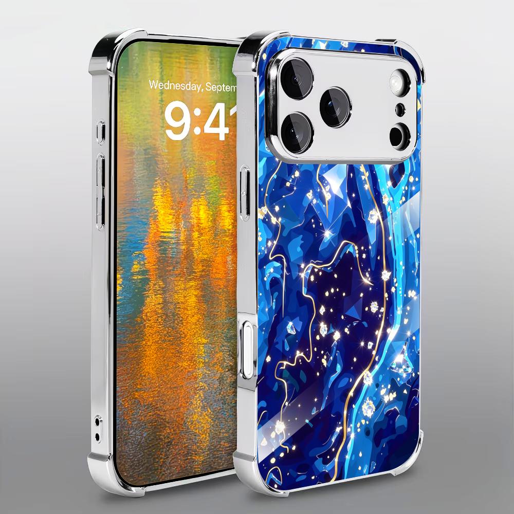 Elegant Deep Blue texture glas - đánh giá và giá Phone Cases Rhode