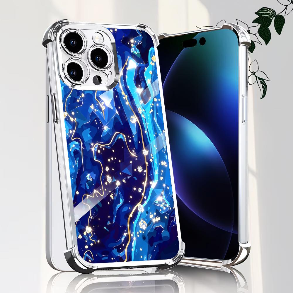 Elegant Deep Blue texture glas - đánh giá và giá Phone Cases Rhode
