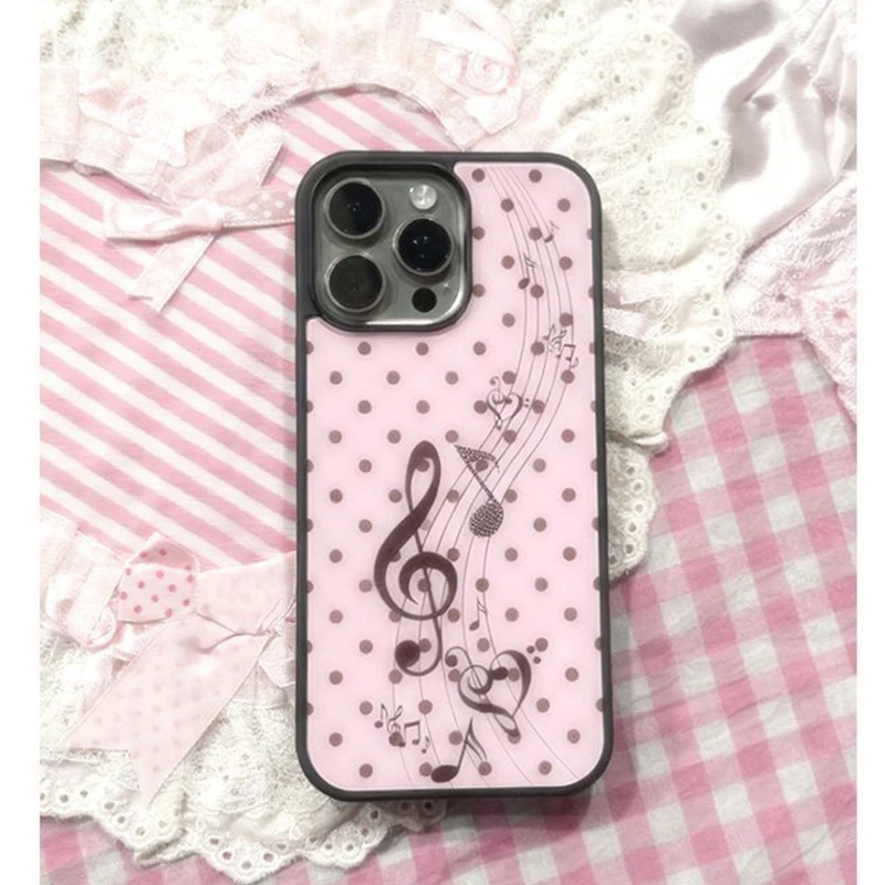 Korean ins Pink Brown Polka Do - đánh giá và giá Phone Cases Polka Dot