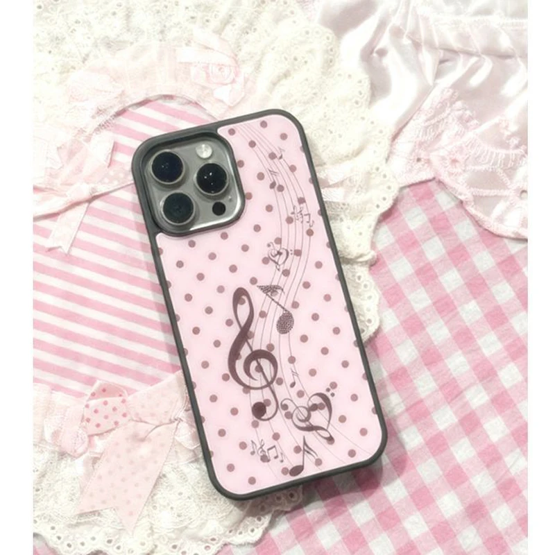 Korean ins Pink Brown Polka Do - đánh giá và giá Phone Cases Polka Dot