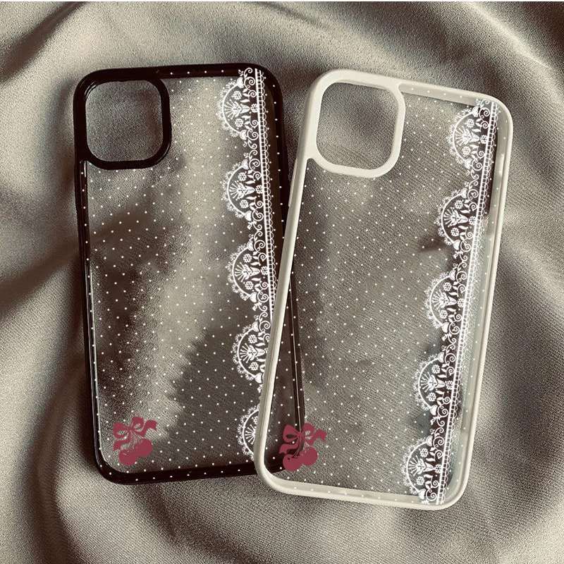 Cute Cherry Bow White Lace Pol - đánh giá và giá Phone Cases Polka Dot