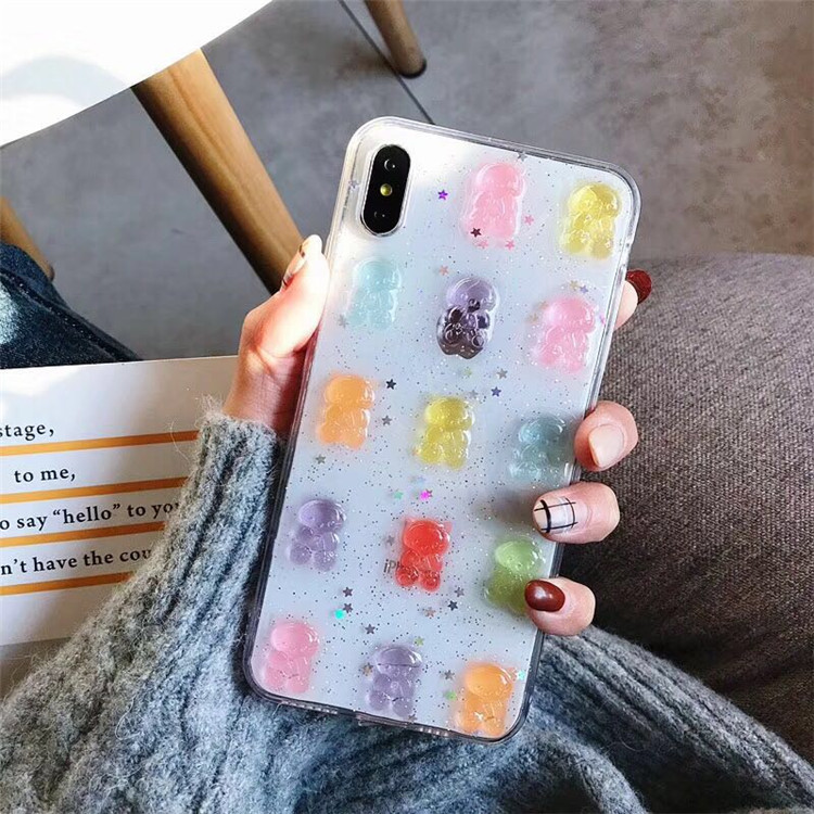 Cute 3D Colorful Bear Drop Glu - đánh giá và giá Phone Cases Drop Proof
