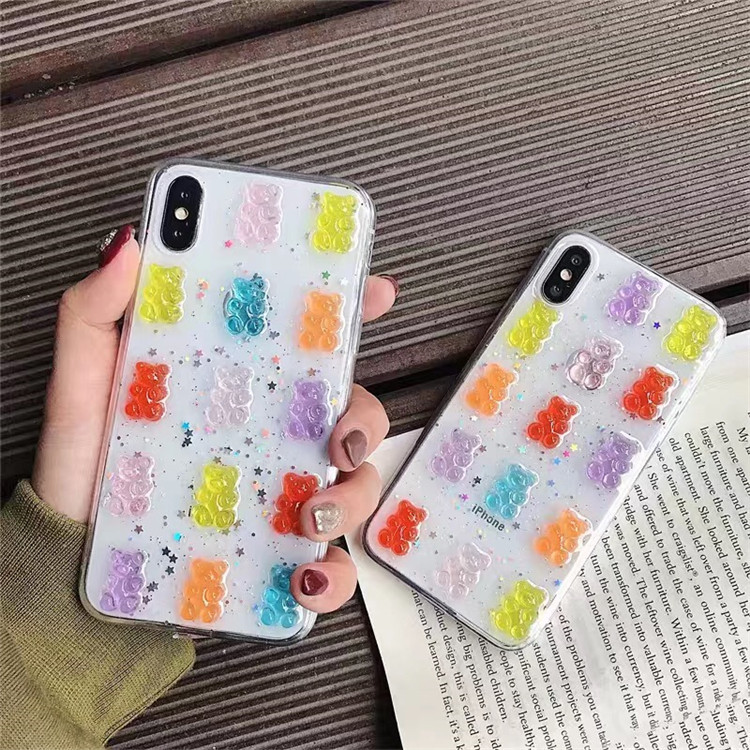 Cute 3D Colorful Bear Drop Glu - đánh giá và giá Phone Cases Drop Proof