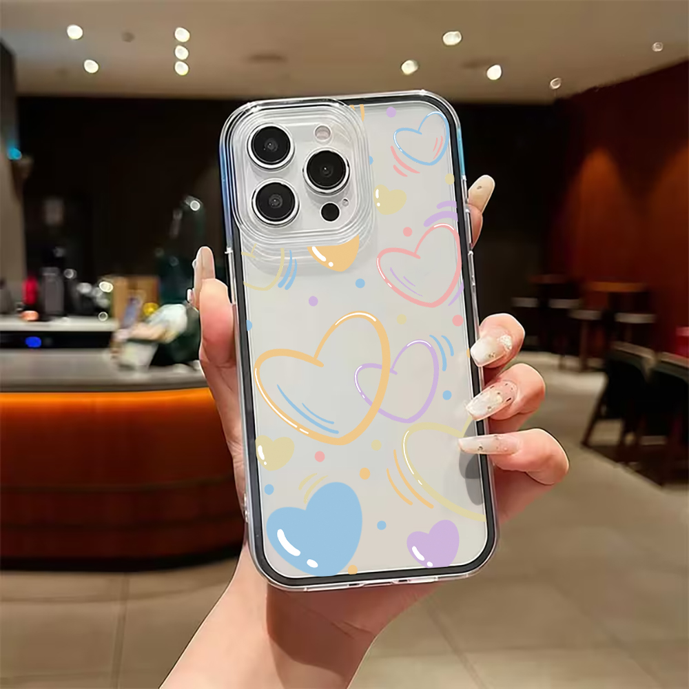 Cute Colorful Heart Phone Case - đánh giá và giá Phone Cases Transparent