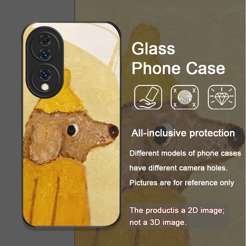 Oil Painting Yellow Dog Black  - đánh giá và giá Phone Cases Yellow