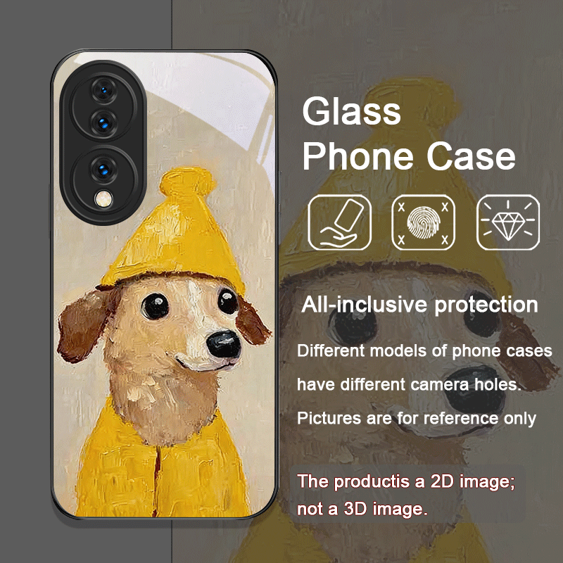 Oil Painting Yellow Dog Black  - đánh giá và giá Phone Cases Yellow