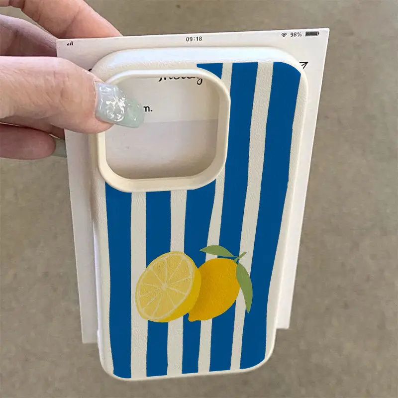 Yellow Lemon Blue Stripe Patte - đánh giá và giá Phone Cases Yellow