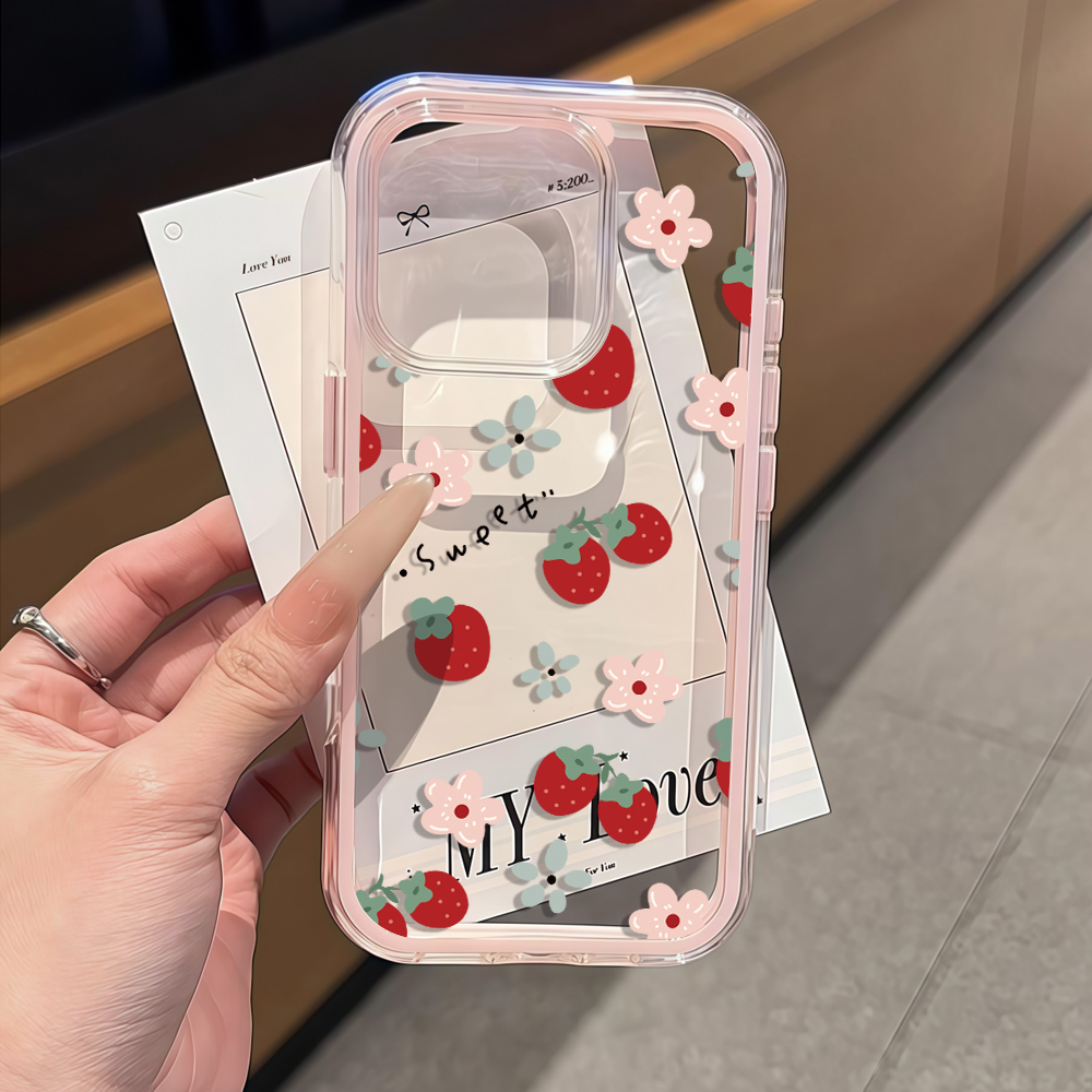 Summer Strawberry Soft Airbag  - đánh giá và giá Phone Cases Transparent