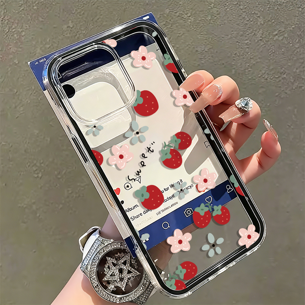 Summer Strawberry Soft Airbag  - đánh giá và giá Phone Cases Transparent