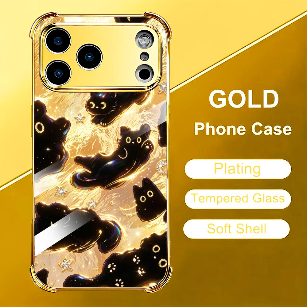 Premium Golden Black Cat glass - đánh giá và giá Phone Cases Rhode
