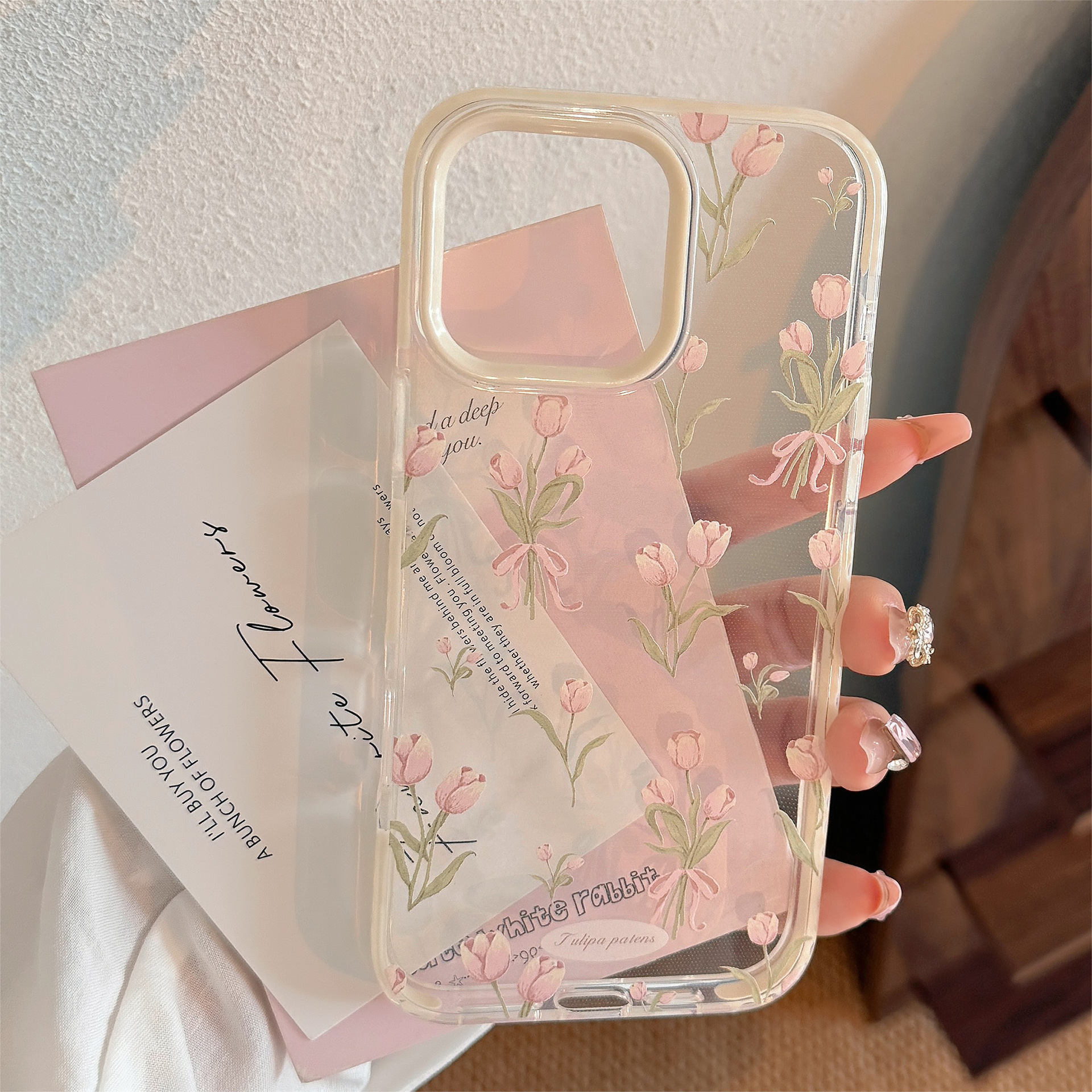 Korean Full Screen Pink Tulip  - đánh giá và giá Phone Cases Korean