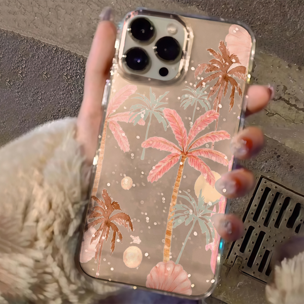 Beach coconut trees Clear Glit - đánh giá và giá Phone Cases Transparent