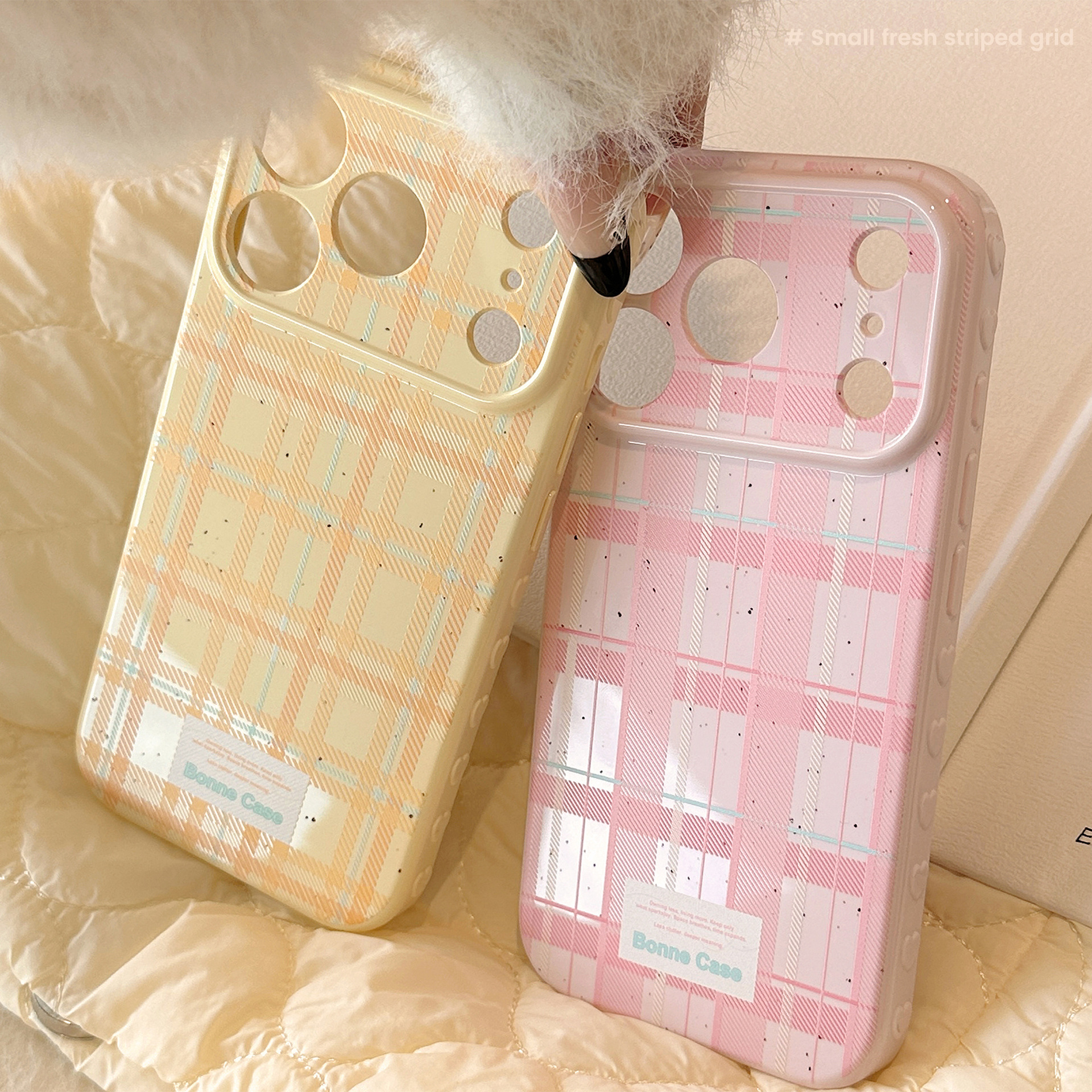 Korean Splashed ink Grid Patte - đánh giá và giá Phone Cases With Camera Cover