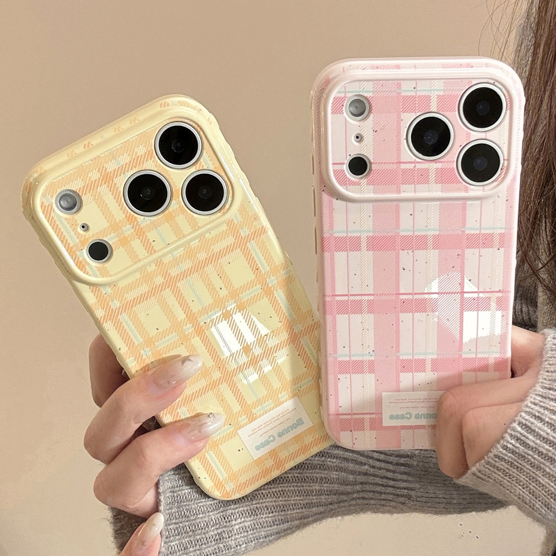 Korean Splashed ink Grid Patte - đánh giá và giá Phone Cases With Camera Cover