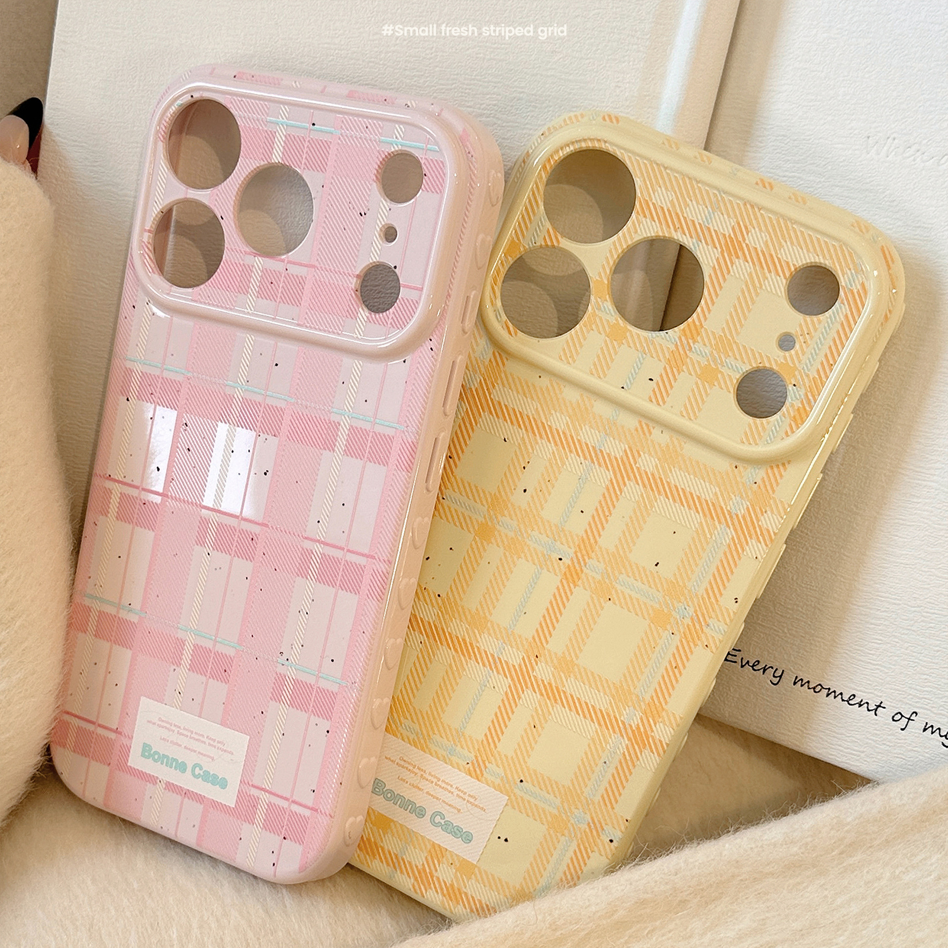 Korean Splashed ink Grid Patte - đánh giá và giá Phone Cases With Camera Cover