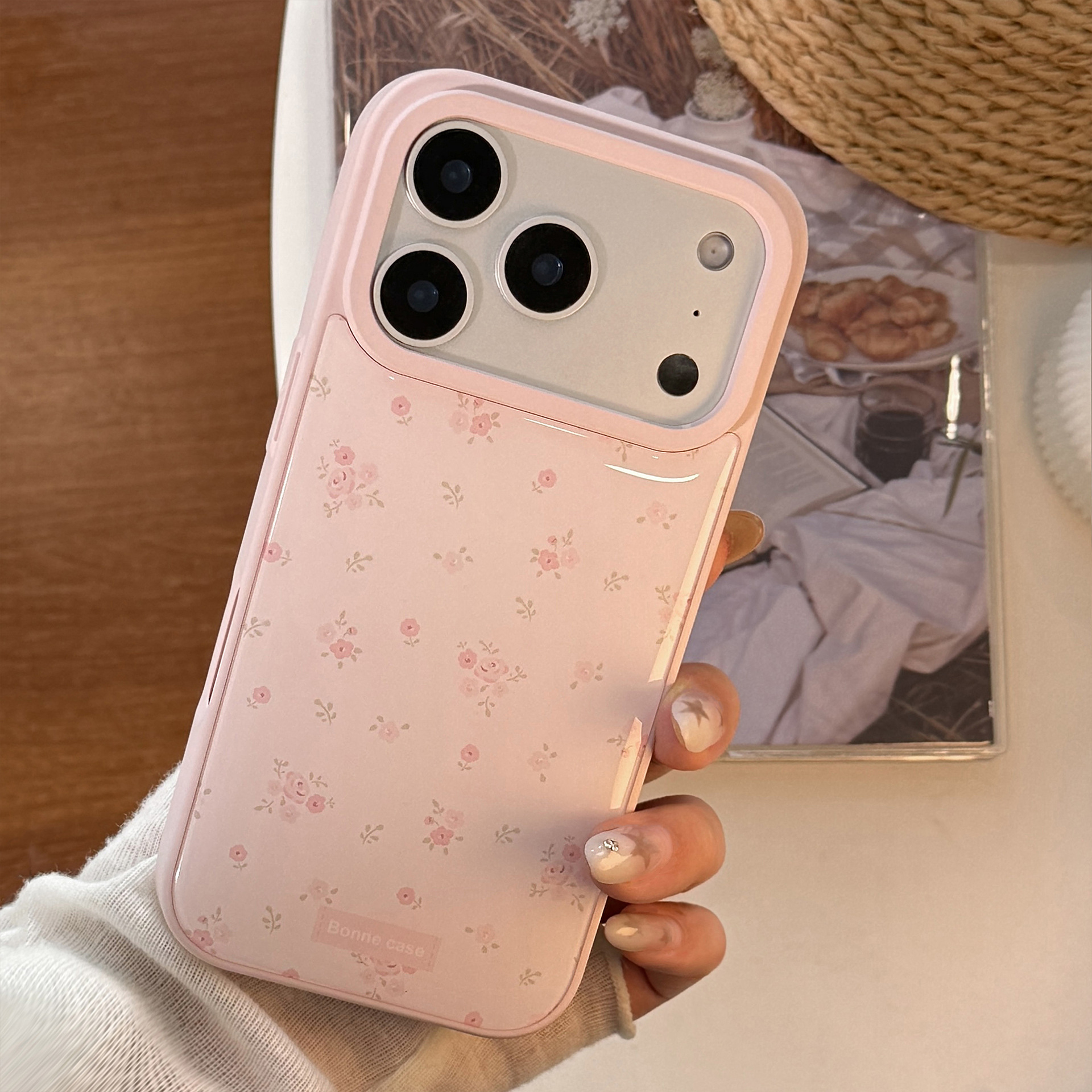 Korean Full Screen Pink Flower - đánh giá và giá Phone Cases Drop Proof