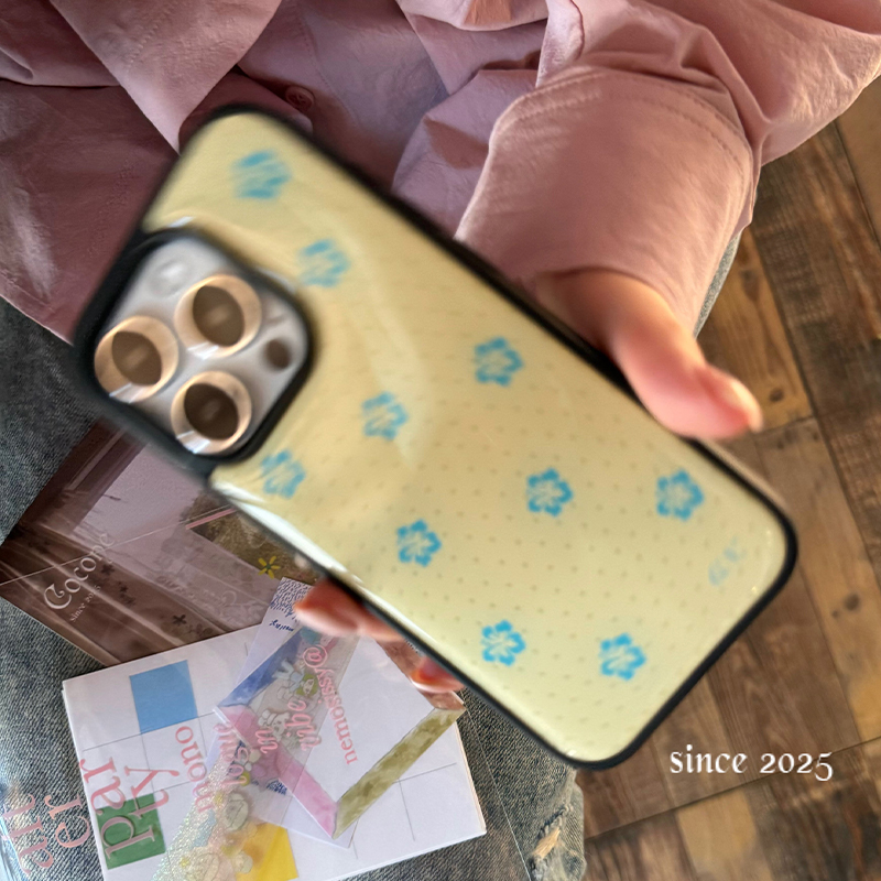 Korean Ins Blue Flowers Polka  - đánh giá và giá Phone Cases Polka Dot