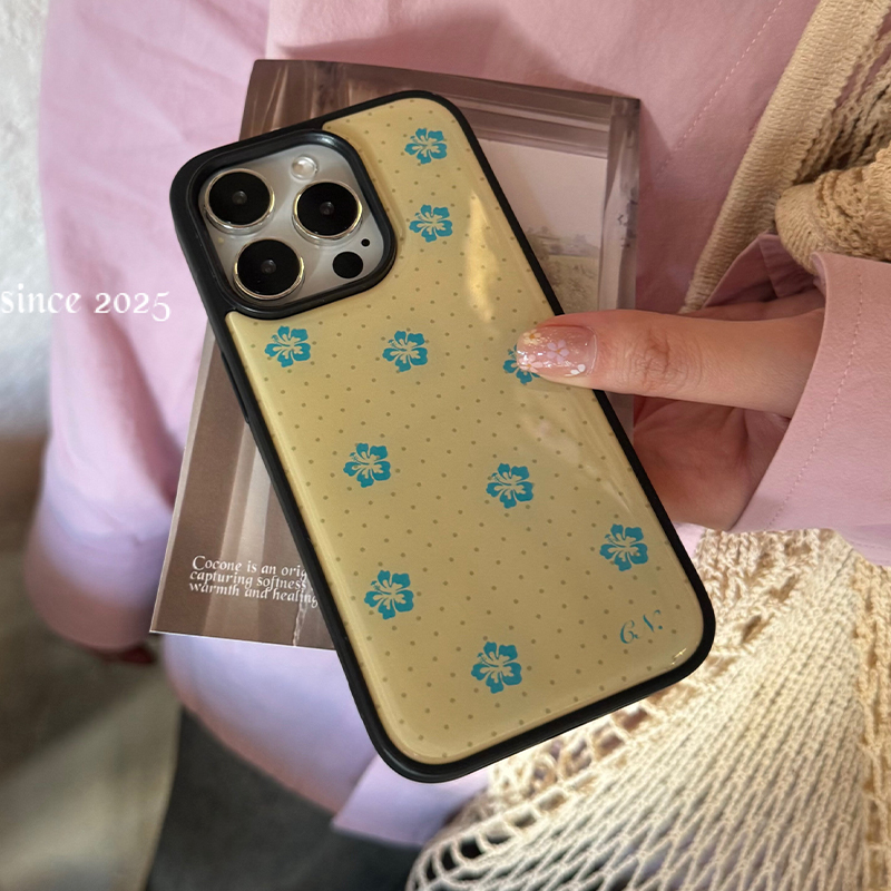 Korean Ins Blue Flowers Polka  - đánh giá và giá Phone Cases Polka Dot