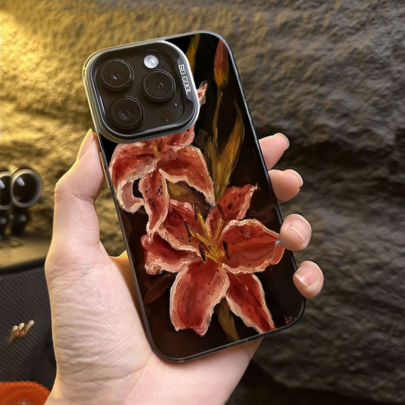Oil Painting Lily Flower Retro - đánh giá và giá Phone Cases Drop Proof
