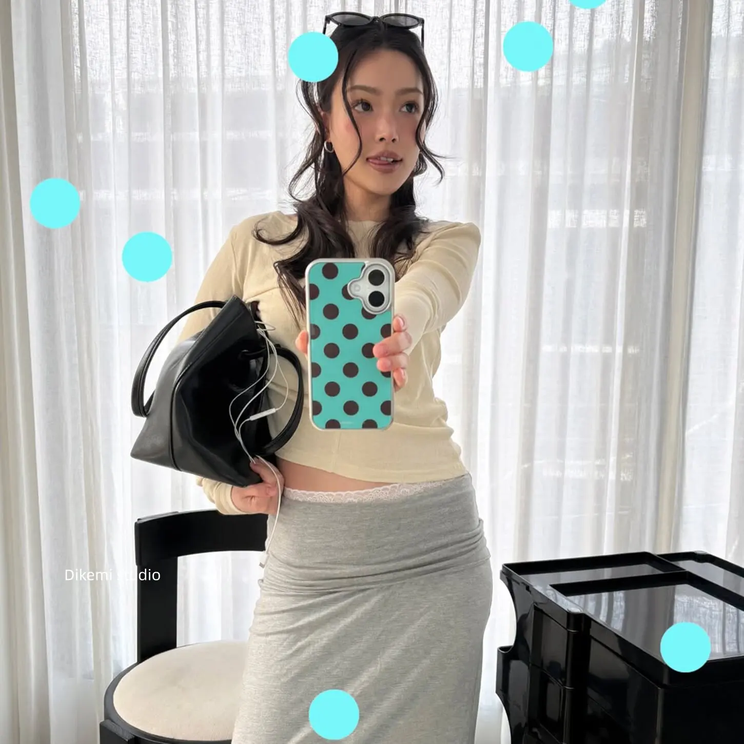 Korean Ins Mint Green Polka Do - đánh giá và giá Phone Cases Polka Dot