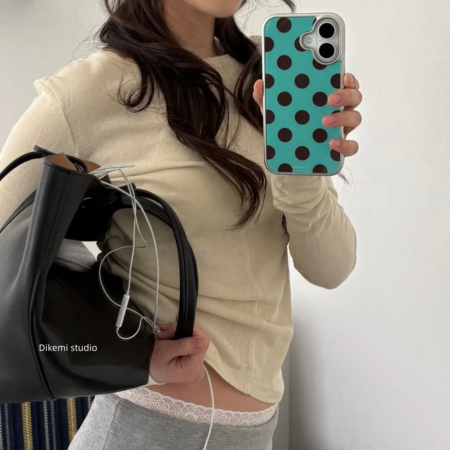 Korean Ins Mint Green Polka Do - đánh giá và giá Phone Cases Polka Dot