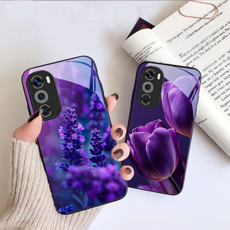 Purple tulip pattern For Motor - đánh giá và giá Phone Cases Motorola