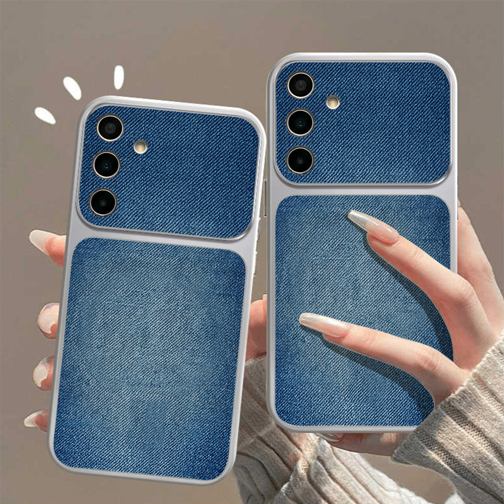 Retro Blue Denim PU Leather Ph - đánh giá và giá Phone Cases With Camera Cover