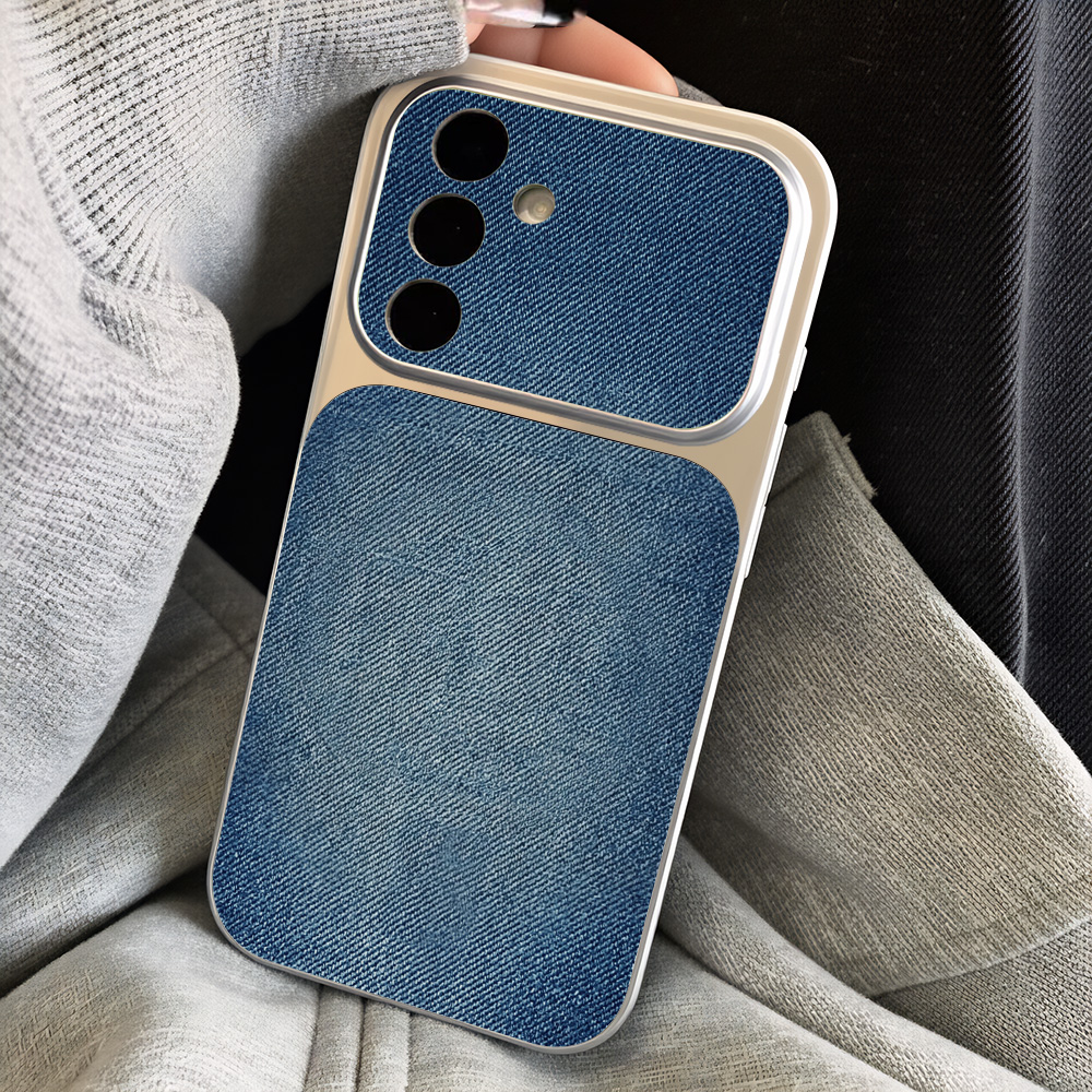 Retro Blue Denim PU Leather Ph - đánh giá và giá Phone Cases With Camera Cover